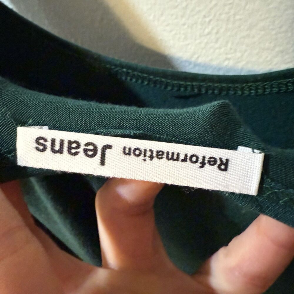 Reformation Sleeveless Kaila Dress Green Size Small Tank Knit Jersey Wrap Midi - Picture 7 of 9